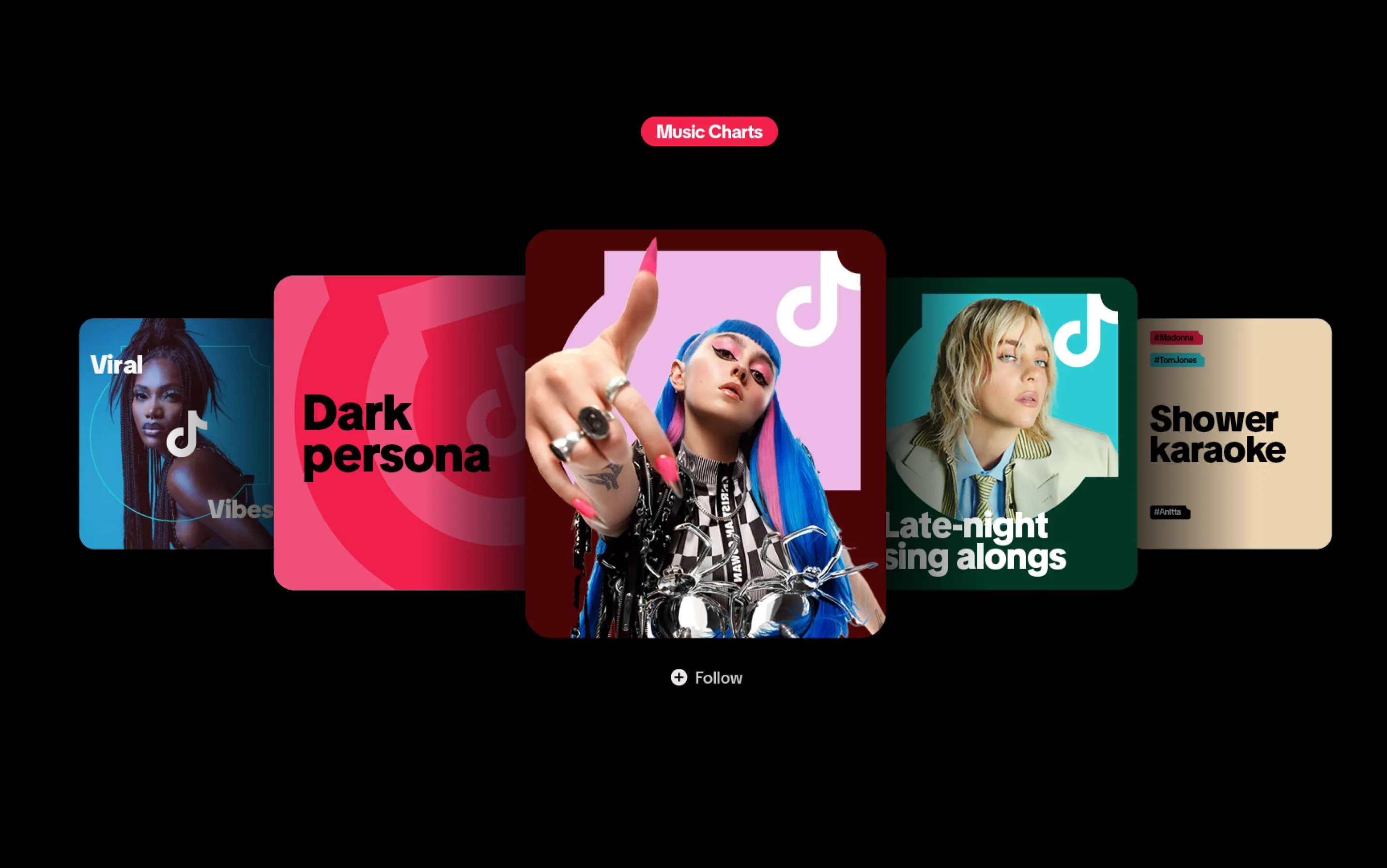 TikTok Music — playlist cards