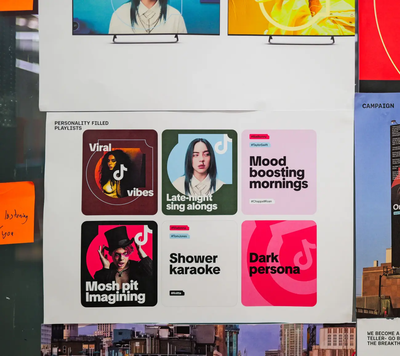 TikTok Music playlists moodboard collage