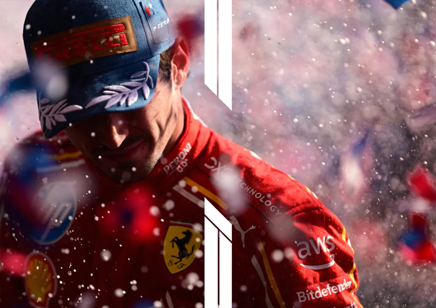 F1 Leclerc podium celebration