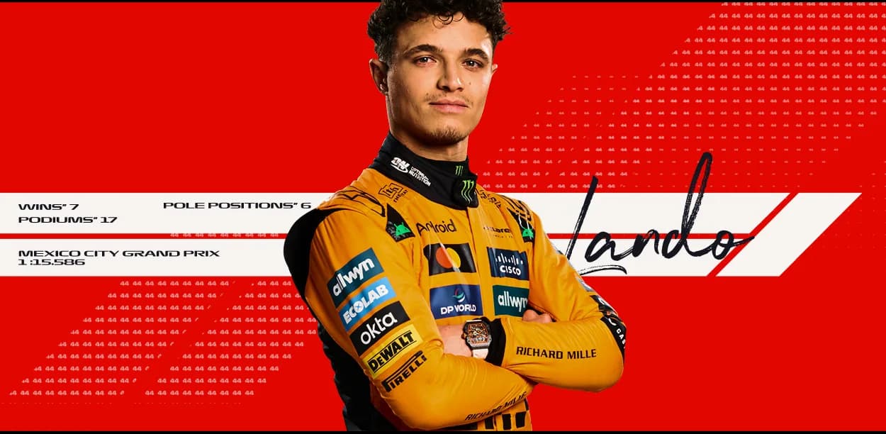 F1 driver stats card — Lando Norris