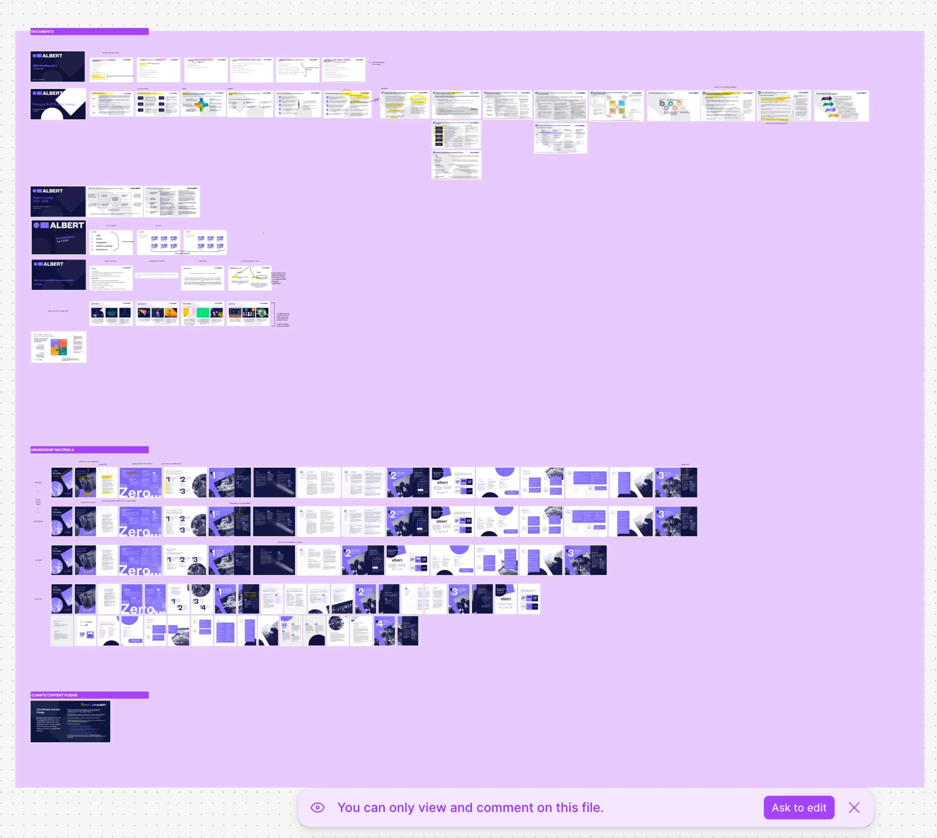 Board of document and slide thumbnails