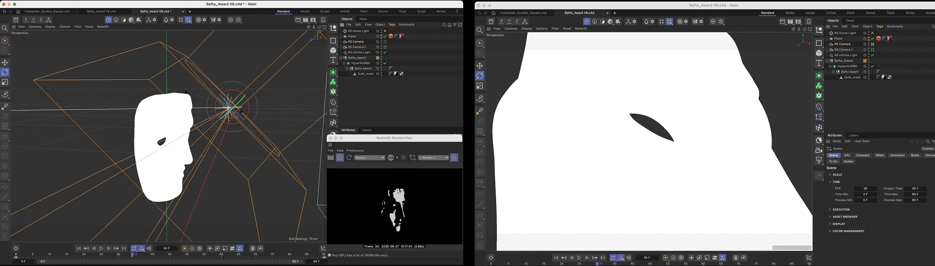 Two app screenshots side by side