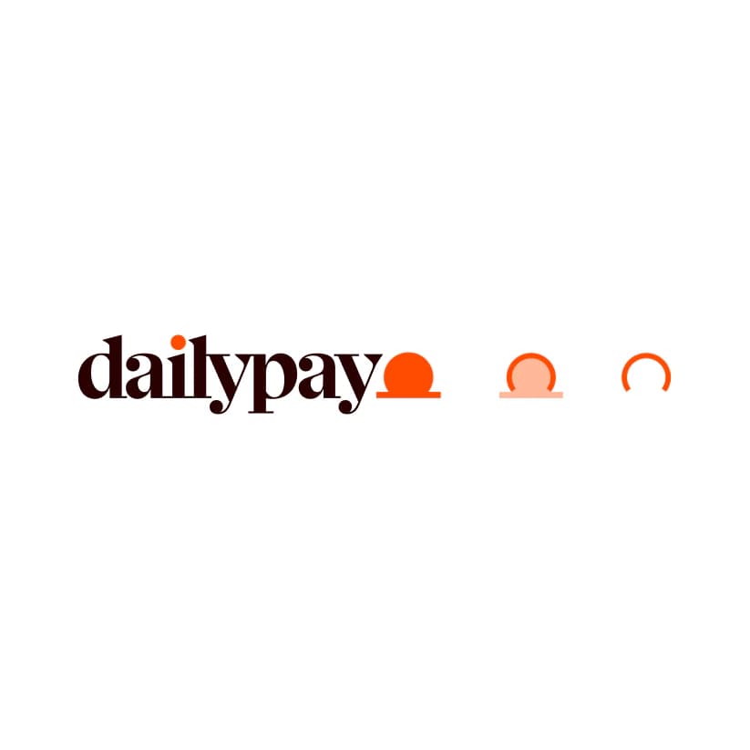 The dailypay wordmark beside two arch marks on white